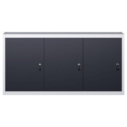 Walplus Wall Mounted Tool Cabinet Industrial Style Metal Grey And Black - thumbnail 2