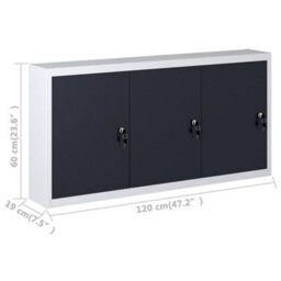 Walplus Wall Mounted Tool Cabinet Industrial Style Metal Grey And Black - thumbnail 6