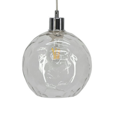 First Choice Lighting Barnum - Clear Dimpled Glass Easy Fit Pendant Shade - image 1