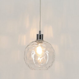 First Choice Lighting Barnum - Clear Dimpled Glass Easy Fit Pendant Shade - thumbnail 2