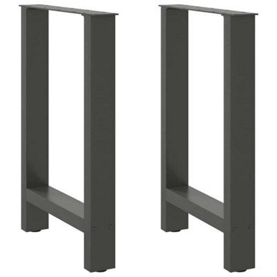 Berkfield Dining Table Legs Anthracite 2 Pcs 60X(72-73) Cm Steel - image 1