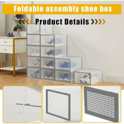 15X Stackable Plastic Shoe Storage Boxes Grey - thumbnail 3