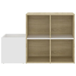 Walplus Hall Shoe Cabinet White And Sonoma Oak 105X35.5X70 Cm Engineered Wood - thumbnail 5