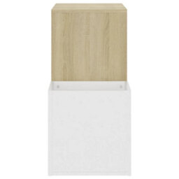 Walplus Hall Shoe Cabinet White And Sonoma Oak 105X35.5X70 Cm Engineered Wood - thumbnail 6