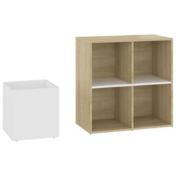 Walplus Hall Shoe Cabinet White And Sonoma Oak 105X35.5X70 Cm Engineered Wood - thumbnail 7