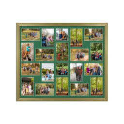 AK Frames 80X70Cm Gold Classic Multi Photo Frame With Emerald Mount - Holds 20 Apertures (18X) 6X4, (2X) 4X4 Photos