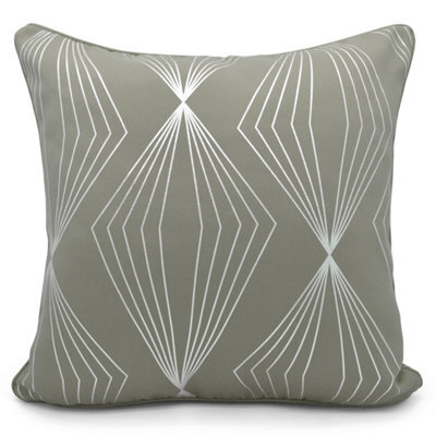 Velosso Foil Print Soft Fabric Cushion, Zip Closure, Machine Washable - Stylish Home Decor Accent, Durable Cushion - Grey