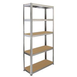MonsterShop Garage Racking Bundle 4 X 90Cm Heavy Duty Racks & 1 X Corner Unit/galvanised Steel Storage Shelving Warehouse Shed Heavy Duty Rack - thumbnail 3
