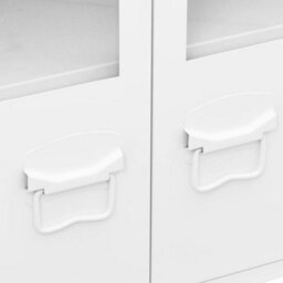 Vidaxl Industrial Sideboard White 105X35X62 Cm Metal And Glass - thumbnail 7