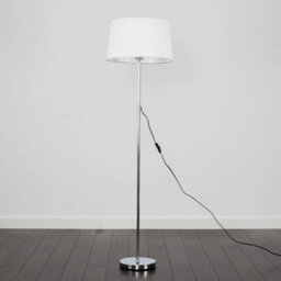 Valuelights Charles Chrome Floor Lamp With White Linen Shade And Bulb - thumbnail 5