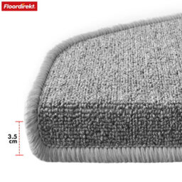 Floordirekt London Pro Self Adhesive Hard Wearing Carpet Stair Tread Mat For Indoor Stairs Semicircular Grey 25 X 65 Cm - thumbnail 3