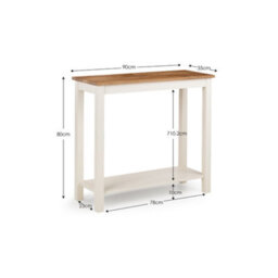 Julian Bowen Coxmoor 90Cm Console Table - Ivory & Oak - thumbnail 7