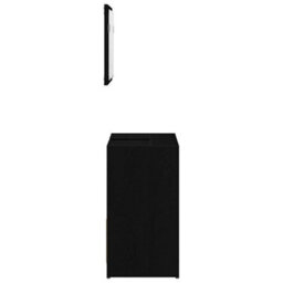 Berkfield Black Oak Bathroom Cabinet With Mirror - 60X33X61 Cm, Made Of Engineered Wood - thumbnail 8
