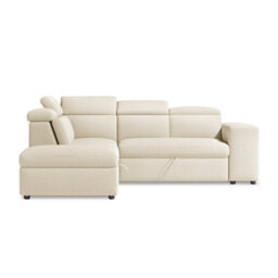 Valencia Finn Fabric Sectional Sofa Bed With Left Hand Storage Beige Hidden Storage Ottoman Two Extra Stools - thumbnail 8