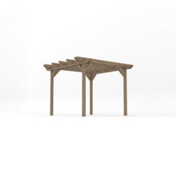 Rutland County Garden Furniture Freestanding Double Garden Pergola - Rustic Brown - 3M Width X 3M Length - 4 Posts