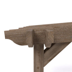 Rutland County Garden Furniture Freestanding Double Garden Pergola - Rustic Brown - 3M Width X 3M Length - 4 Posts - thumbnail 5