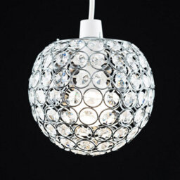Valuelights Ducy Modern Chrome Globe Ceiling Light Shade With Acrylic Crystal Effect Jewels (D)18Cm - thumbnail 8