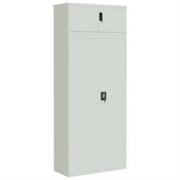Berkfield File Cabinet Light Grey 90X40X220 Cm Steel - thumbnail 2
