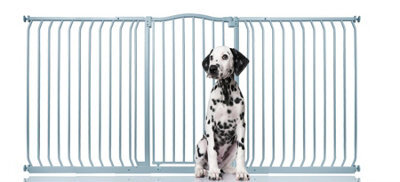 Bettacare Extra Tall Curved Top Dog Gate, 197Cm - 206Cm, Matt Grey, Extra Tall 100Cm In Height, Pressure Fit Pet Gate - image 1
