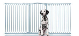 Bettacare Extra Tall Curved Top Dog Gate, 197Cm - 206Cm, Matt Grey, Extra Tall 100Cm In Height, Pressure Fit Pet Gate - thumbnail 1