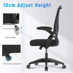 Ergonomic Mid Back Office Chair With Flip-Up Armrests - thumbnail 3