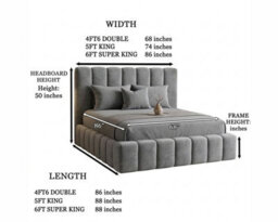 Stratus Interiors Cloud Bed Fabric Cubed Platform Bed Optional Storage - Doorstep Delivery Only No Assembly - Super King - Gas Lift Ottoman Storage - thumbnail 4