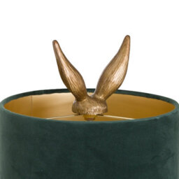 Wyld Haus Belves Antique Gold Hare Table Lamp With Green Velvet Shade - thumbnail 3