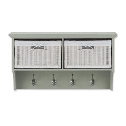 Statement Furniture Tetbury Small Hallway Coat Rack With Storage - Sage Green - thumbnail 2