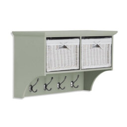 Statement Furniture Tetbury Small Hallway Coat Rack With Storage - Sage Green