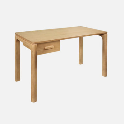 Sweeek - Rubberwood Desk With Oak Veneer And 1 Natural Drawer - L 120 X W 60 X H 75 Cm - Garance - image 1