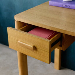 Sweeek - Rubberwood Desk With Oak Veneer And 1 Natural Drawer - L 120 X W 60 X H 75 Cm - Garance - thumbnail 4