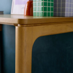 Sweeek - Rubberwood Desk With Oak Veneer And 1 Natural Drawer - L 120 X W 60 X H 75 Cm - Garance - thumbnail 5