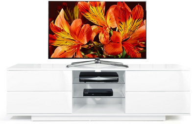"Homeology Avitus Premium High Gloss White With 4-White Drawers And 2 Shelves Up To 65"" Led/oled/lcd Tv Cabinet" - image 1