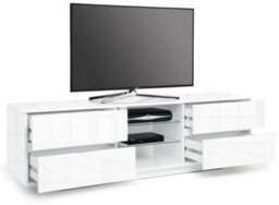 "Homeology Avitus Premium High Gloss White With 4-White Drawers And 2 Shelves Up To 65"" Led/oled/lcd Tv Cabinet" - thumbnail 5