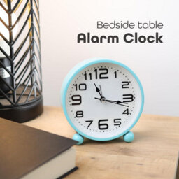 Divchi Alarm Clocks Bedside Silent Non-Ticking Table Clock With Large Display Battery Powered Table Clock For Heavy Sleepers Blue - thumbnail 2