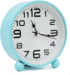Divchi Alarm Clocks Bedside Silent Non-Ticking Table Clock With Large Display Battery Powered Table Clock For Heavy Sleepers Blue