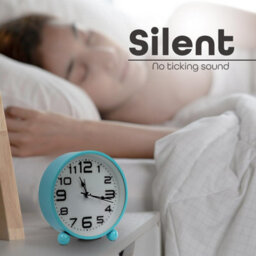 Divchi Alarm Clocks Bedside Silent Non-Ticking Table Clock With Large Display Battery Powered Table Clock For Heavy Sleepers Blue - thumbnail 3