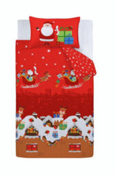 Catherine Lansfield Bedding Santa's Christmas Presents Duvet Cover Set With Pillowcases Red - thumbnail 5
