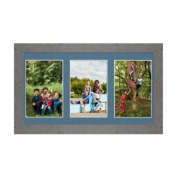 AK Frames 40X20Cm Marble Grey Modern Multi Photo Frame With Pompadour Mount - Holds 3 Apertures (3X) 6X4 Photos