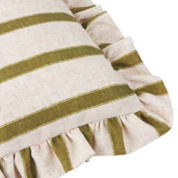Wylder Connie Square Striped Cushion Cover, Olive, 45 X 45Cm - thumbnail 4