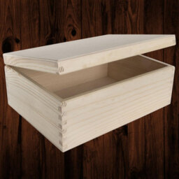 Woodeedoo Medium Rectangular Wooden Box With Lid For Keepsakes Gifts Crafts Decoupage Pyrography Diy Engraving 22 X 16.5 X 9 Cm - thumbnail 2