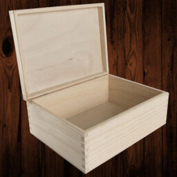 Woodeedoo Medium Rectangular Wooden Box With Lid For Keepsakes Gifts Crafts Decoupage Pyrography Diy Engraving 22 X 16.5 X 9 Cm