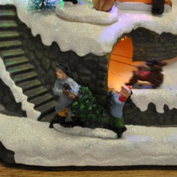 Selections Christmas Village Toy Shop Scene Ornament With Lights Moving Santa Sleigh And Sound - thumbnail 4