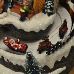 Selections Christmas Village Toy Shop Scene Ornament With Lights Moving Santa Sleigh And Sound - thumbnail 6