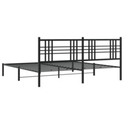 Berkfield Metal Bed Frame Without Mattress With Headboard Black 193X203Cm - thumbnail 6