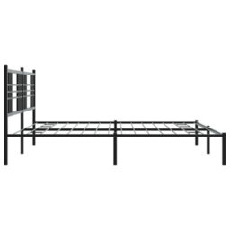 Berkfield Metal Bed Frame Without Mattress With Headboard Black 193X203Cm - thumbnail 5