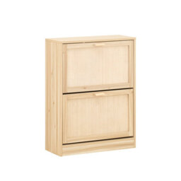 Sobuy Fsr160-N, 2 Flip-Drawers Shoe Cabinet Shoe Rack Shoe Storage Cupboard Organizer, Wood Veneer,w60Xd24Xh80 - thumbnail 1