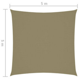 Berkfield Sunshade Sail Oxford Fabric Square 5X5 M Beige - thumbnail 6