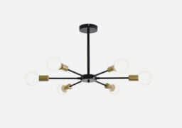Ceiling Light Semi Flush Mount E27 Black And Gold  Chandelier Fixture - thumbnail 2
