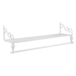 Living And Home White Iron Wall Mounted Clothes Rail Clothing Hanging Rack Garment Shoe Display Shelf With Storage Shelf L 900 mm - thumbnail 4